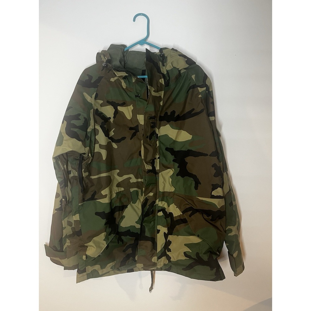 US Military ECWCS Gore-Tex Parka Large Cold Weather Jacket Woodland Camouflage - Picture 2 of 7